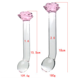 clear smooth rose durable glass dildo