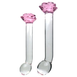 clear smooth rose durable glass dildo