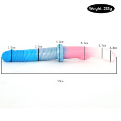 colorful silicone lesbian double head dildo