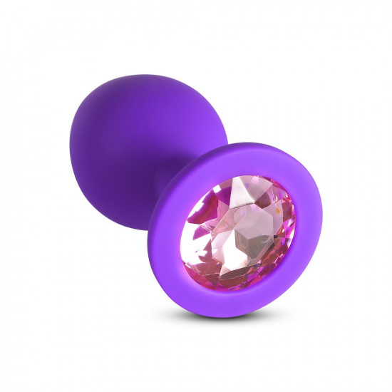 light pink gem purple silicone butt plug