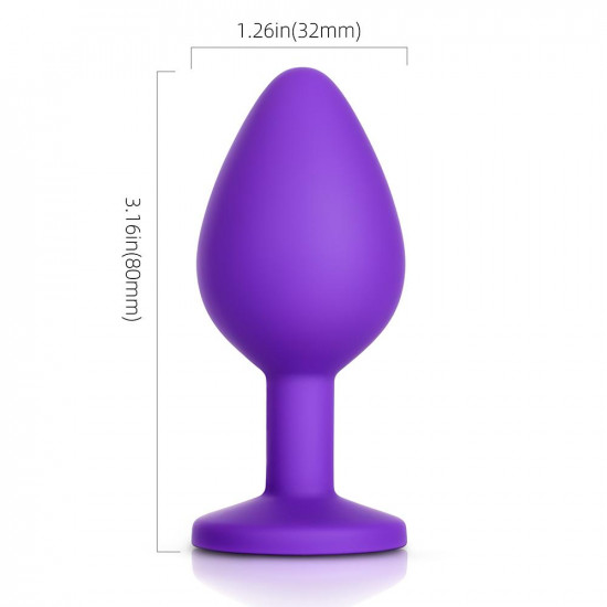 light pink gem purple silicone butt plug
