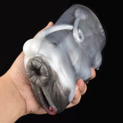 cow pocket pussy male masturbator - realistic animal vagina dual penis massage sex toy for men