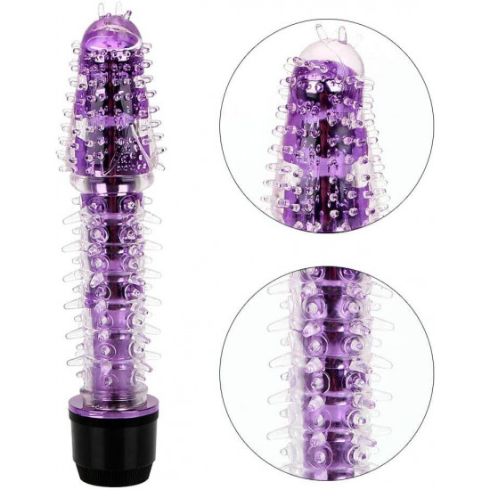 crystal g-spot clitoris massage vibrator with soft thorns av wand