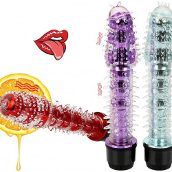 crystal g-spot clitoris massage vibrator with soft thorns av wand