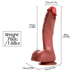 custom 2 inch diameter realistic dildo with balls