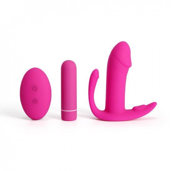 deidre - wearable vibrating dildo triple stimulation rc