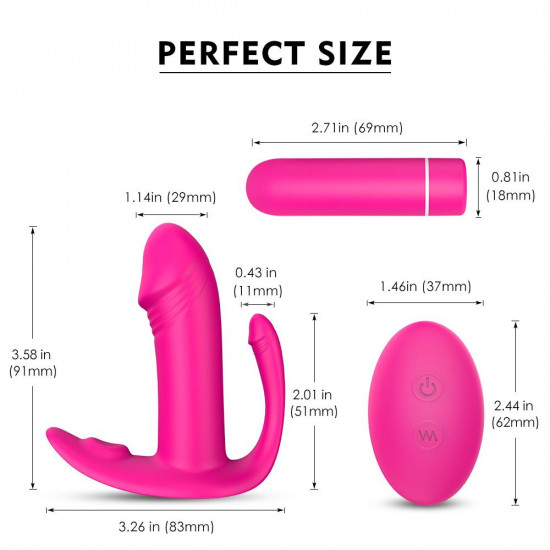 deidre - wearable vibrating dildo triple stimulation rc