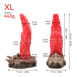demon dildo red tongue satisfies orgasm