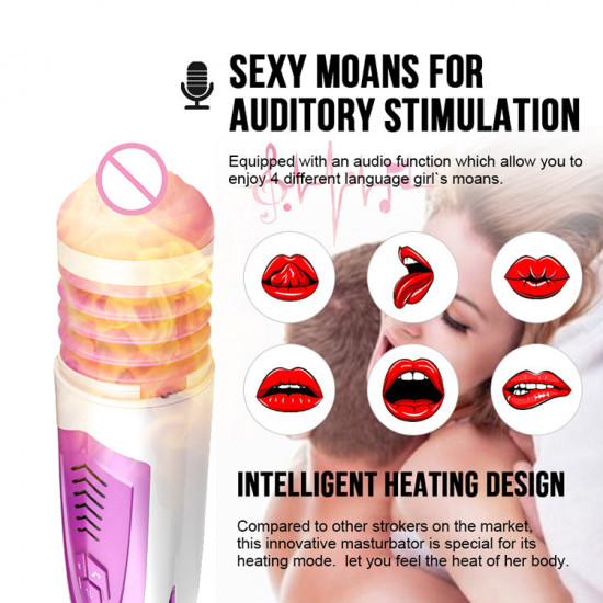 dibe ff95 fully automatic telescopic heating voice male masturbator