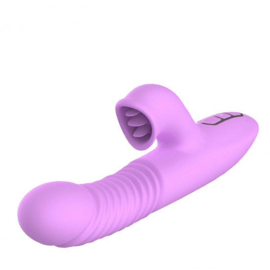thrusting anal plug toy dibe rotating tongue licking vagina vibrator
