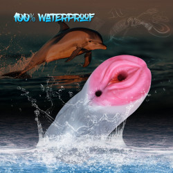 dolphin pussy pocket masturbator male sex toy - fantasy silicone vaginal penis masturbation