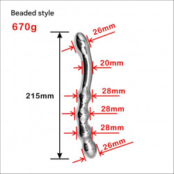 double head temperature game metal dildo