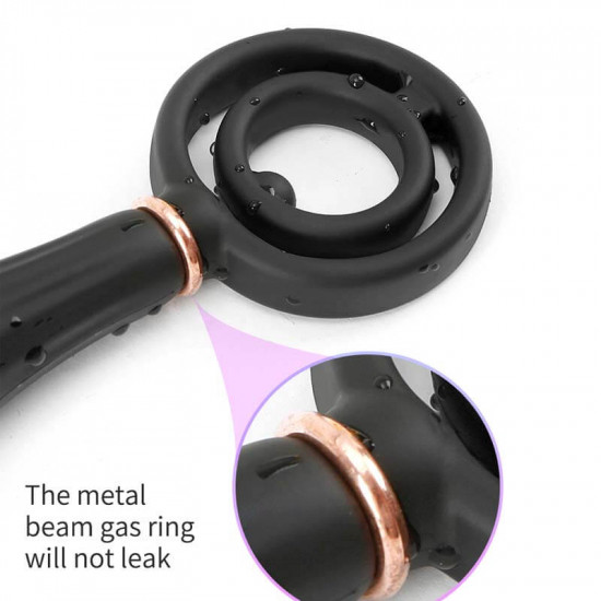 double beads inflatable anal plug dilator with cock ring