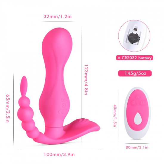 double-headed silicone pull beads wireless remote control vibrator