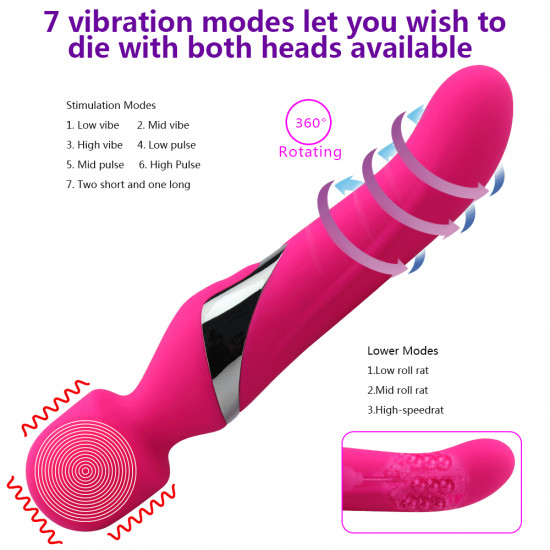 double-headed turning beads 360 degree rotation vibrator