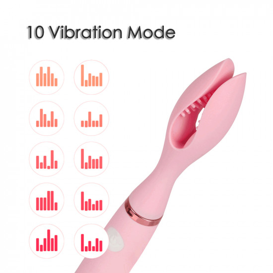double-headed variable frequency silent vibrator for breasts vagina
