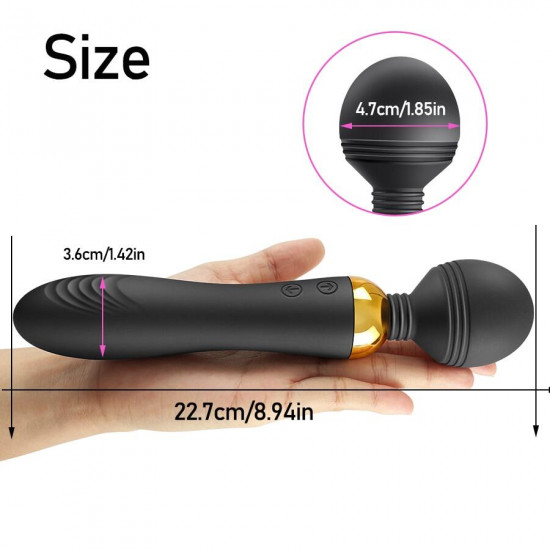 double head magnetic charging strong vibrator with lighting button