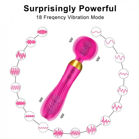 double head magnetic charging wand vibrator for couples