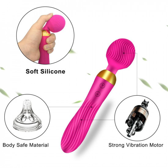 double head magnetic charging wand vibrator for couples