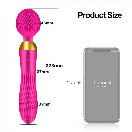 double head magnetic charging wand vibrator for couples