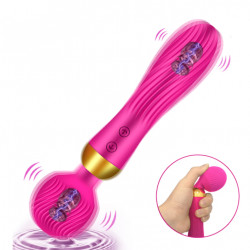 double head magnetic charging wand vibrator for couples