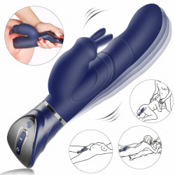 double motors heating massaging 10 modes waterproof rabbit vibrator