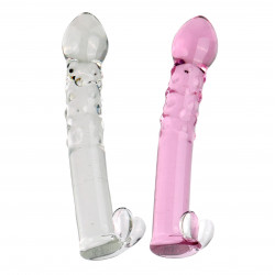 drill bit clear raised glass dildo