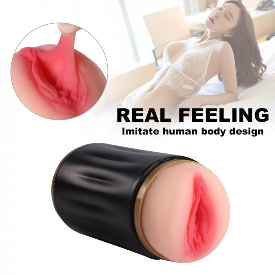 dual heads real skin men masturbator sex toy for vaginal oral sex