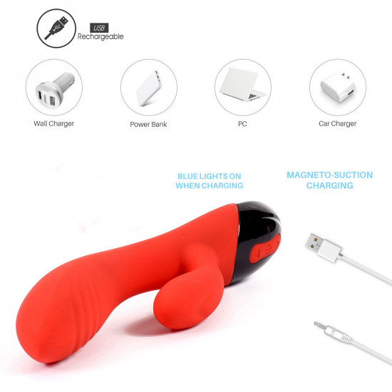 dual vibrating 10 frequencies quiet usb charging rabbit vibrator