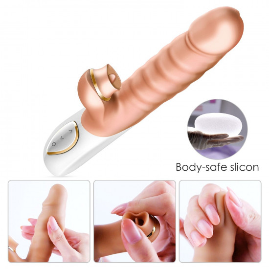 erocome rotation thrusting dildo vibrator with clit sucker