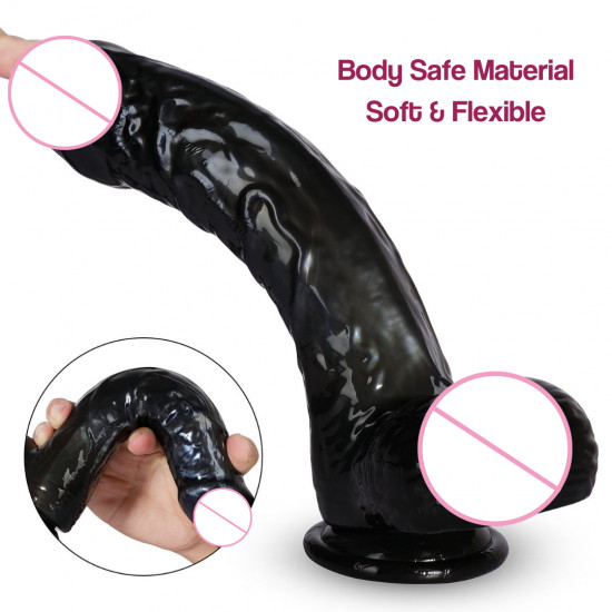 ezra - black dildo with suction cup 7 inch