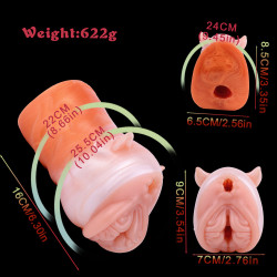 fantasy animal pocket pussy masturbation cup - red fox realistic vaginas penis blowjob male sex toys