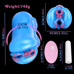 fantasy animal pussy male masturbator - dual vaginal vibrating bullet penis masturbation cup
