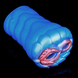 fantasy beast pocket pussy male sex toy - vibrating bullet dual vaginal penis masturbator