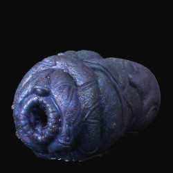 fantasy bull pocket pussy masturbation cup - dark blue silicone masturbator male sex toys
