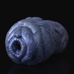fantasy bull pocket pussy masturbation cup - dark blue silicone masturbator male sex toys