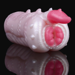 fantasy monster pussy pocket masturbator - silicone tongue vaginal penis blowjob sex toys for men