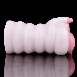 fantasy silicone pocket pussy sex toy for men - big sprial soft double vaginal penis massasger