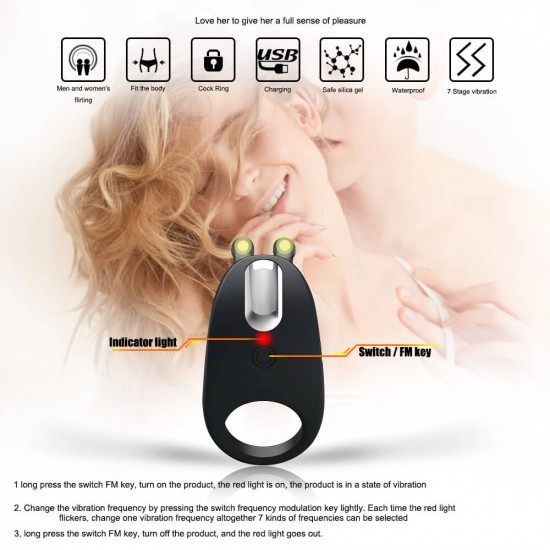 fat rabbit 7 frequency vibrating penis ring sex vibrator for women