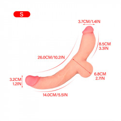 flesh double headed dildo wearable lesbian