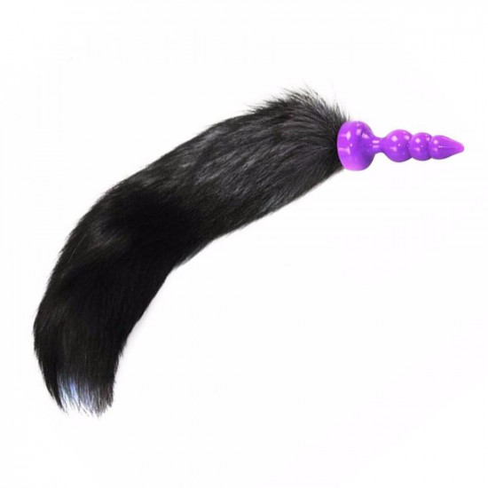 16" black fox tail silicone plug 16" black fox tail silicone plug