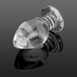 transparent wide glass dildo anal plug stimulation sex toy