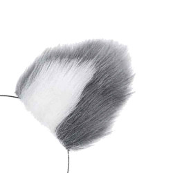grey with white pet ears