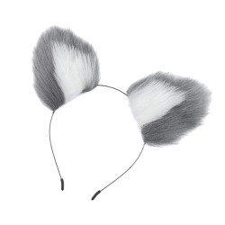 grey with white pet ears