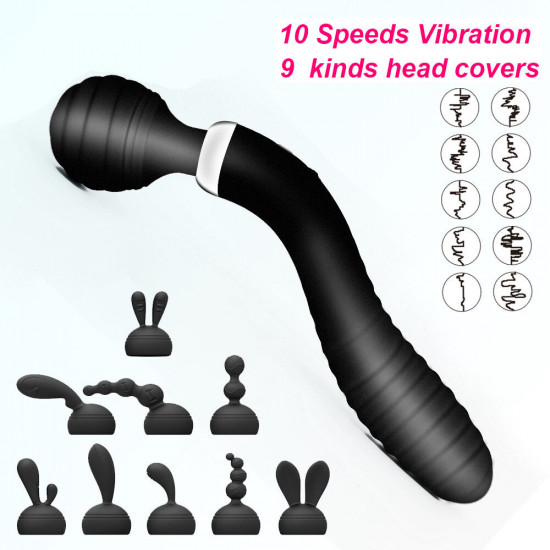 g-spot massaging double 10 frequencies vibration av wand