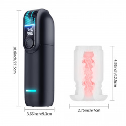 handheld adult stroker male masturbator - lcd monitor vaginal pussy oral blowjob sex machine