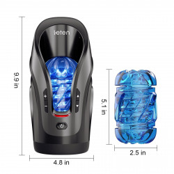 handheld automatic male masturbator - heating suction thrusting sex machine for men