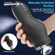handheld blowjob male masturbator - vacuum sucking penis masturbation vibrator sex toys for men