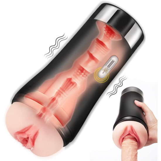 hands free masturbator sound vibrating male sextoy