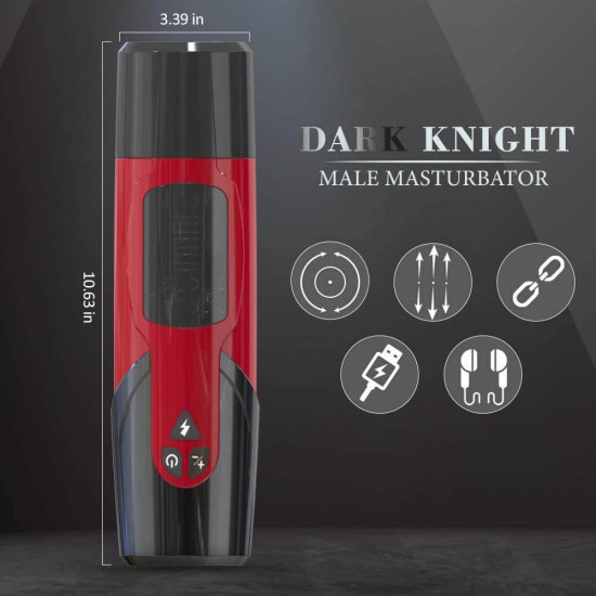 dark knight male masturbator thrusting rotating blowjob machine